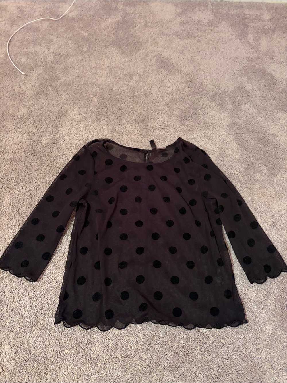 H&M Black Sheer Polka Dot Blouse